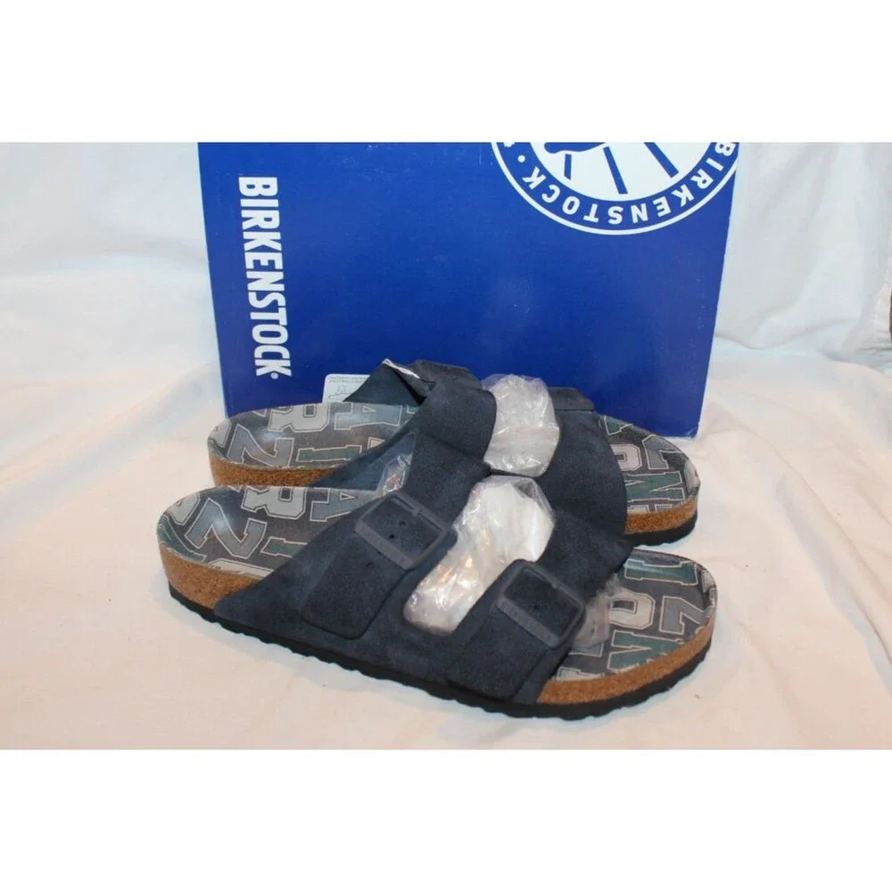 BIRKENSTOCK MEN'S ARIZONA BS VARSITY LEATHER SANDALS BLUE NEW US 9 EU 42 REG